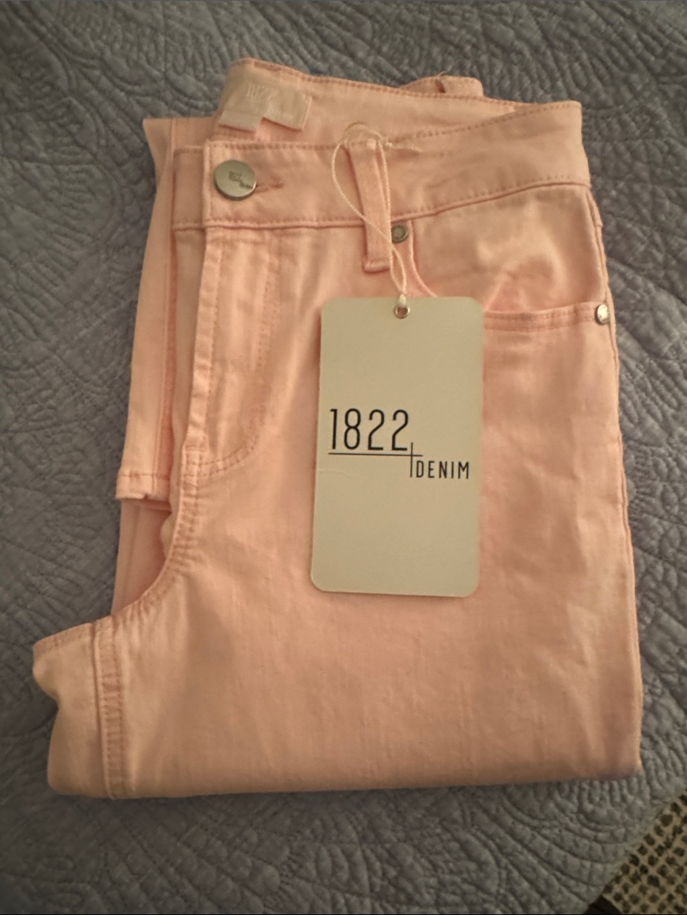 NWT 1822 Denim Blush Pink High Rise Ankle Straight Jeans 2P 26P